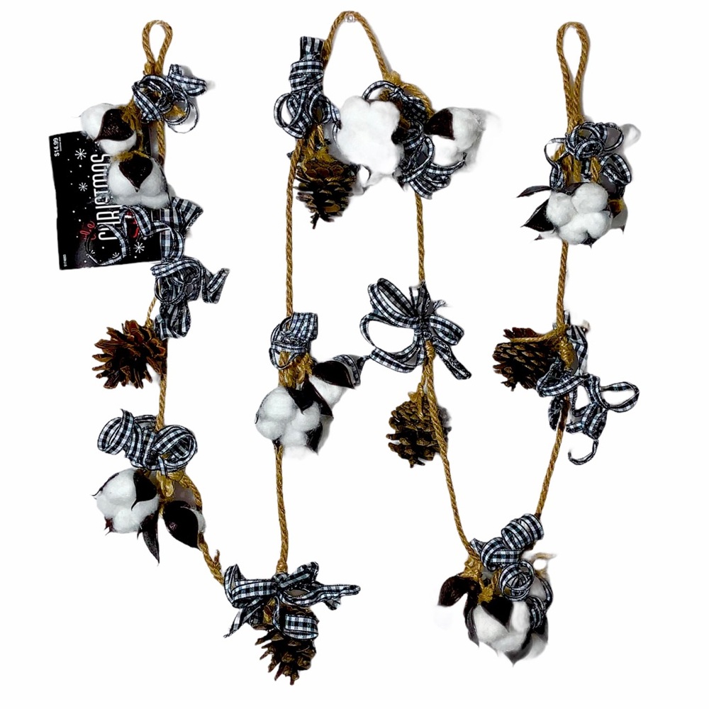 Black & White Buffalo Check Farmhouse 6Ft Garland